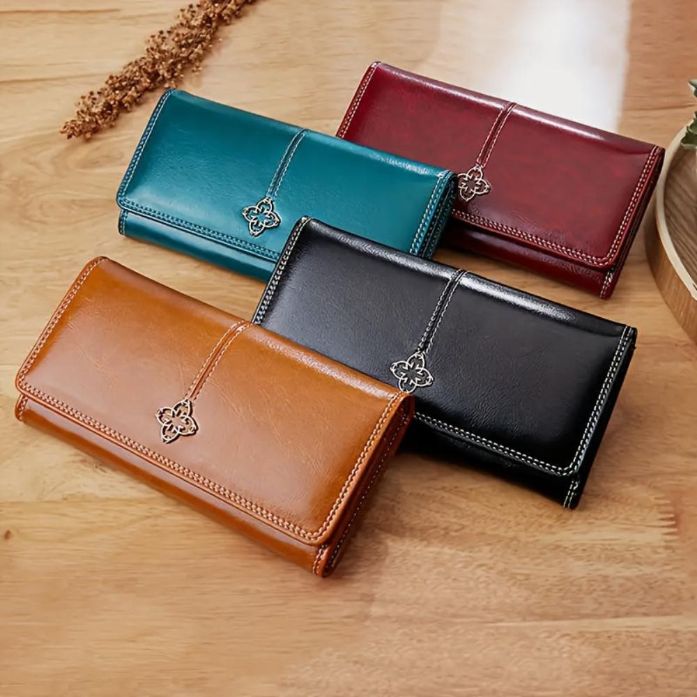 Compact Leren Dames Portemonnee Bifold Model met Kaartsleuven Pasjeshouder Munt & Briefgeldvak Dagelijks Gebruik | Sulvida