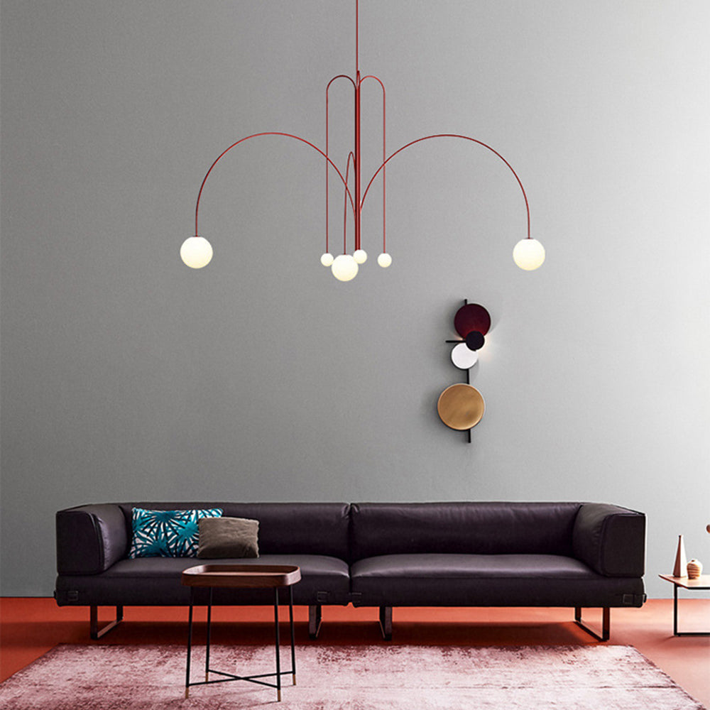 Hanglamp Vintage Metaal Glas Woonkamer Slaapkamer Instelbare Hoogte 6 8 12 Lichtbronnen Warm G9 Fitting | Sulvida