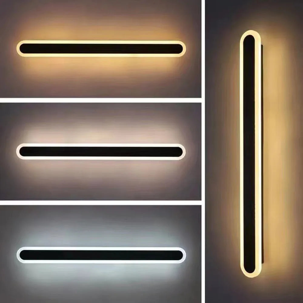Ovale Buitenwandlamp LED Waterdicht IP65 Metaal Acryl Tuin Outdoor Wandverlichting Modern Design 40-220cm | Sulvida