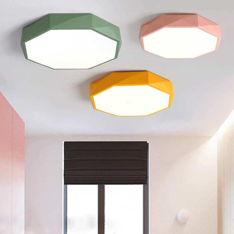 Scandinavische plafondlamp met geïntegreerde LED ijzer acryl abstract design modern interieur 3 maten 5 kleuren | Sulvida