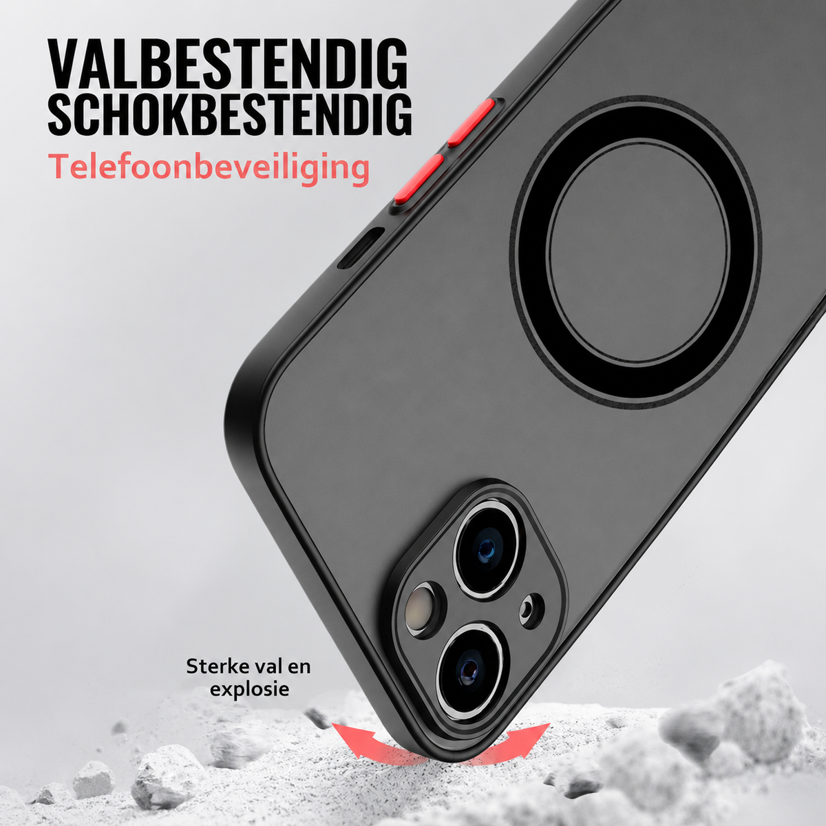 MagSafe Telefoonhoesje met Schokabsorptie voor iPhone – Stijlvol Beschermhoesje met Draadloos Opladen en Valbeveiliging | Sulvida