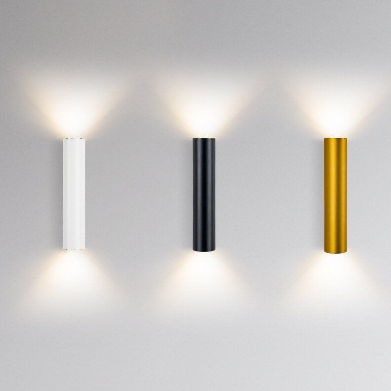 Aluminium Wandlamp Cilinder Zwart Wit Goud LED 2 Lichtpunten Slaapkamer Woonkamer Interieurverlichting | Sulvida