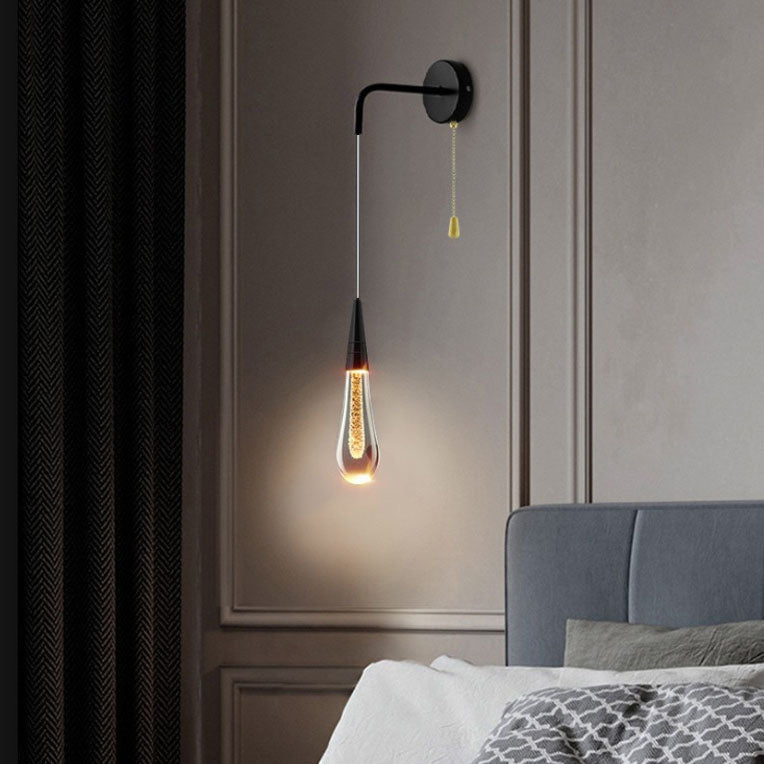 LED-Wandlamp Druppelvormig Glas Metaal Warm Wit Slaapkamer Woonkamer Modern Design Koper Zwart 3 Kleurtemperaturen | Sulvida