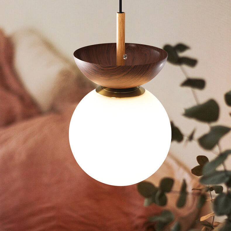 Glazen Hanglamp Metalen Frame Rond Design Woonkamer Slaapkamer Minimalistisch Sfeerlicht Plafondlamp | Sulvida