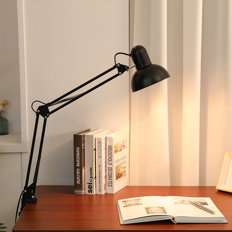 Verstelbare bureaulamp met clipbevestiging en zwenkarm voor slaapkamer werkkamer studeerkamer zwart wit | Sulvida