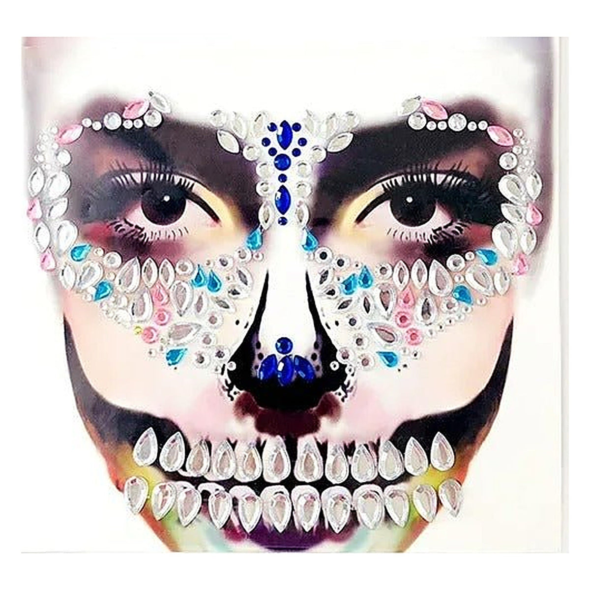 Gezichtsjuwelen Acryl Strass voor Halloween – Zelfklevende Edelsteentjes Gezicht Complete Set Party Make-up | Sulvida