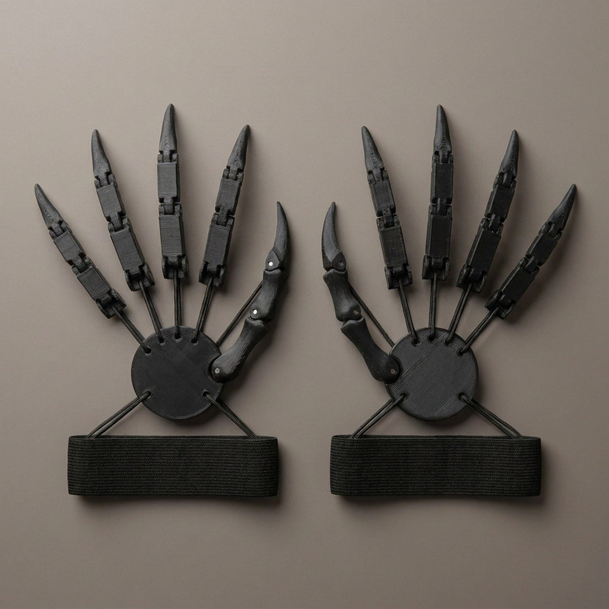 Gelede Vingerextensies Halloween Zwart Wit Skeletklauwen Feesthandschoenen Bewegend Cosplay Accessoire | Sulvida