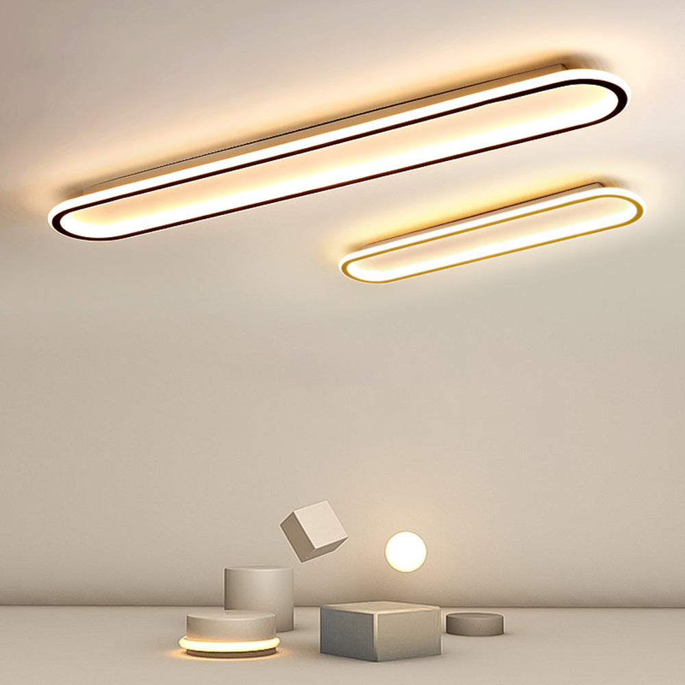 Rechthoekige LED Plafondlamp Inbouw Metaal Acryl Zwart Goud Roségoud Modern Design Woonkamer Slaapkamer | Sulvida