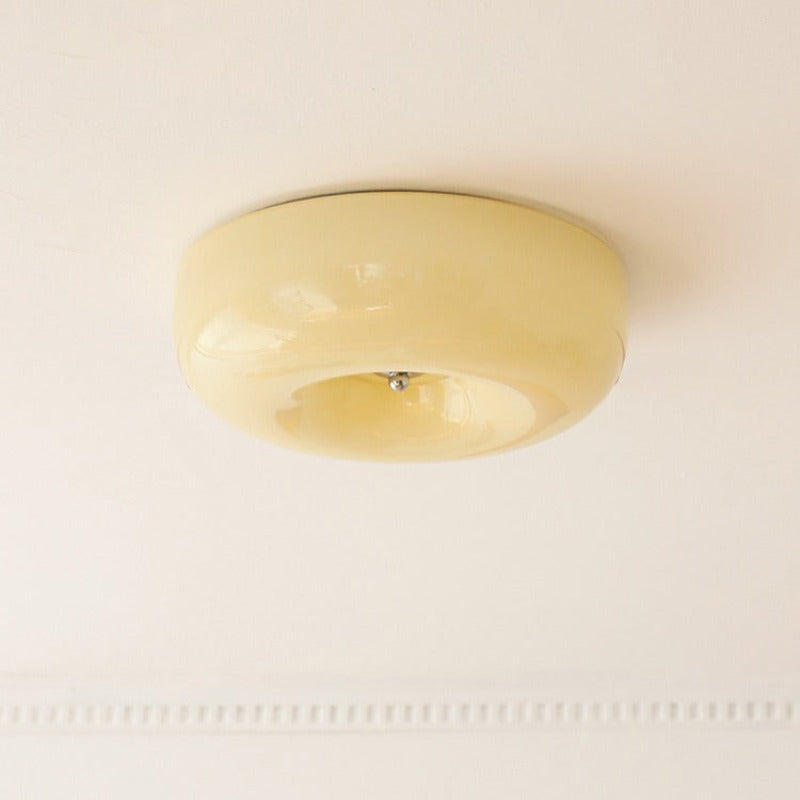 Glazen Plafondlamp Crème Dimbaar LED Modern Design Drie Lichtstanden voor Slaapkamer Hal Studeerkamer | Sulvida