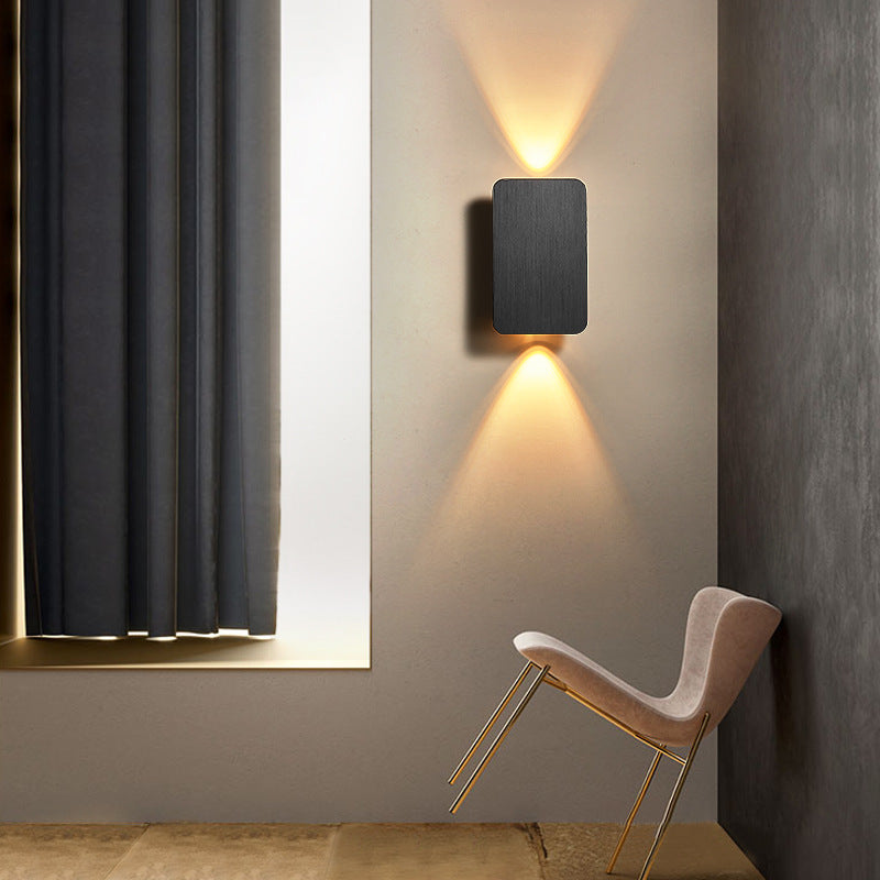 Rechthoekige wandlamp metaal LED-verlichting woonkamer slaapkamer modern warm wit interieurverlichting | Sulvida