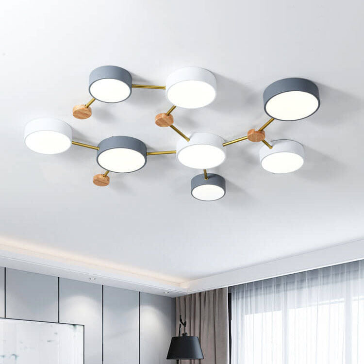 Plafondlamp massief hout met ijzer LED warm wit neutraal koel wit woonkamer slaapkamer gang moderne verlichting | Sulvida