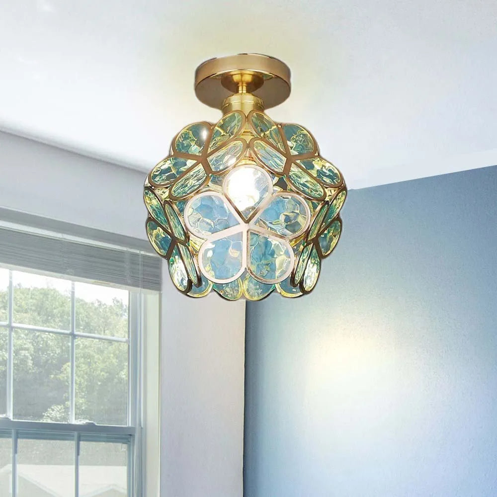 Plafondlamp met Elegant Bloemdesign Ø20 cm Acryl en Metaal E27 Standaardfitting Speels Lichteffect Gangen en Slaapkamers | Sulvida