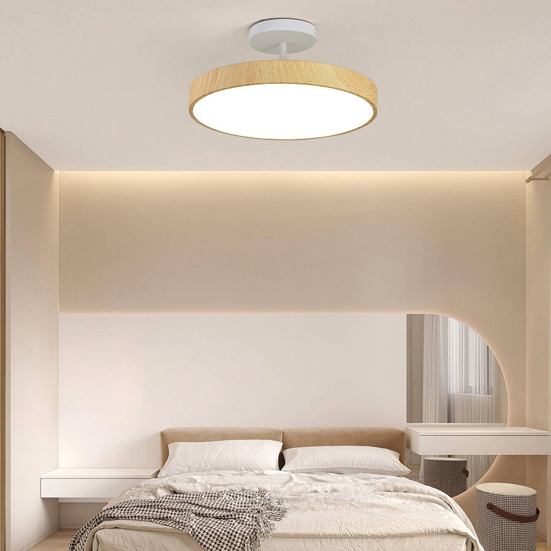 Plafondlamp Rond Houtlook LED Natuurlijke Warmte Moderne Minimalistische Sfeerverlichting voor Woonkamer | Sulvida