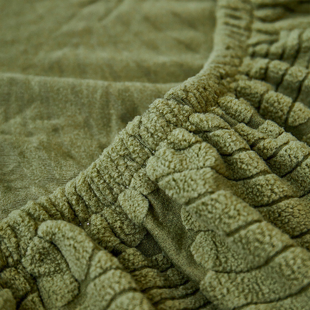Jacquard Bankhoes met Bladmotief – Waterafstotend & Krasbestendig – Elastisch Fluweel – Meubelbeschermer | Sulvida