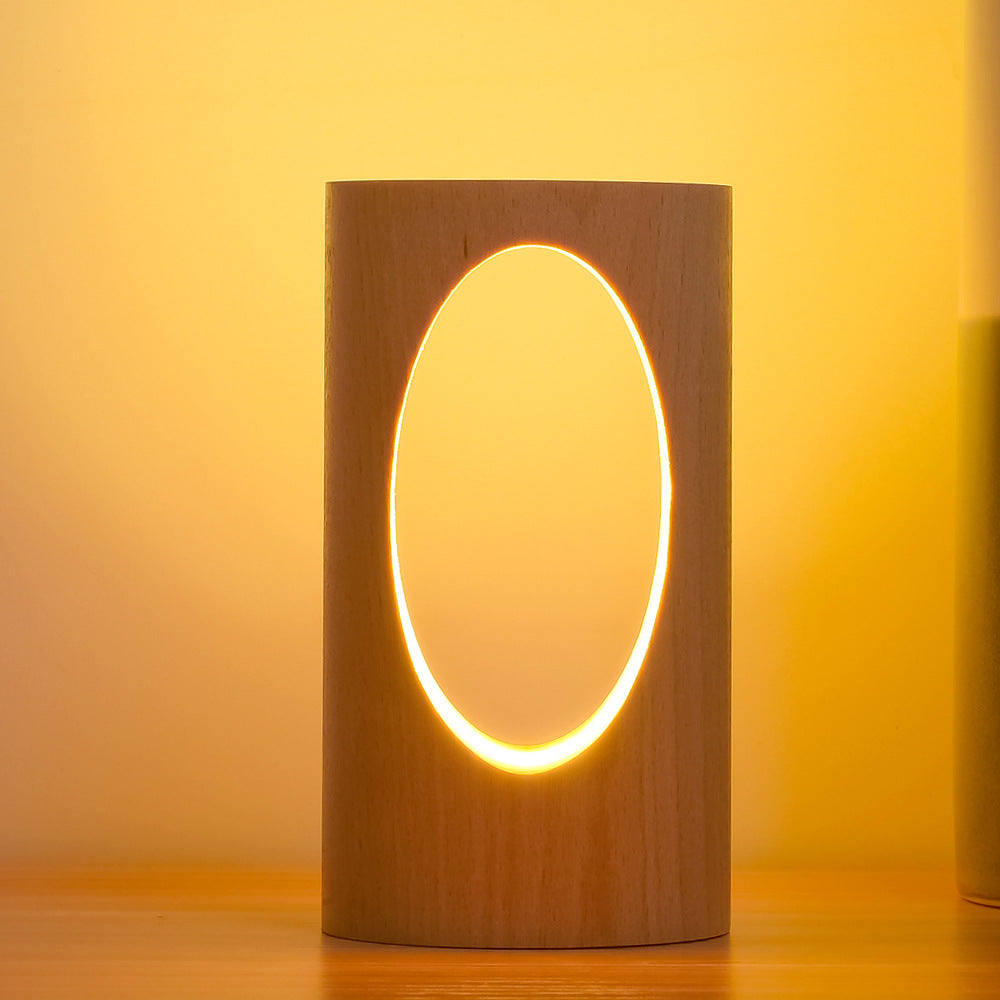 Japanse Houten Tafellamp Rechthoekig LED USB Nachtlampje Warm Licht Massief Hout 3000K Sfeerlamp Slaapkamer | Sulvida