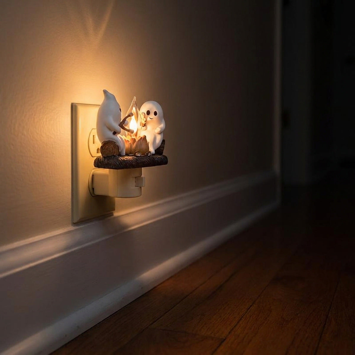 Spook Kampvuur Nachtlampje met Flikkerende Vlam - 120V Wandcontact Decoratieverlichting voor Gang Slaapkamer | Sulvida