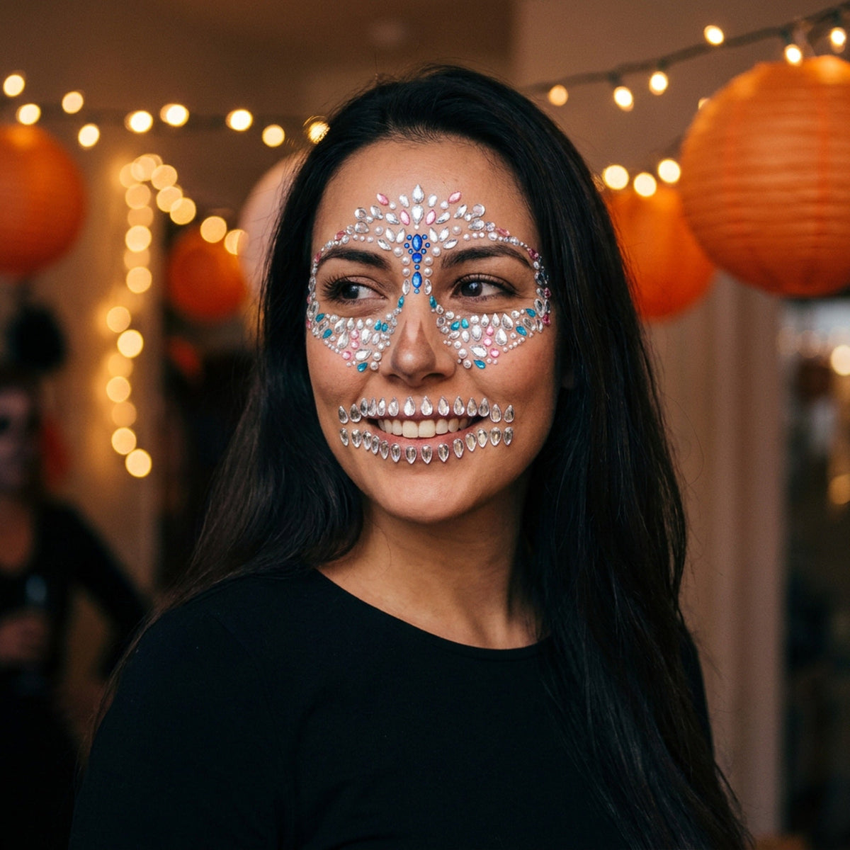 Gezichtsjuwelen Acryl Strass voor Halloween – Zelfklevende Edelsteentjes Gezicht Complete Set Party Make-up | Sulvida