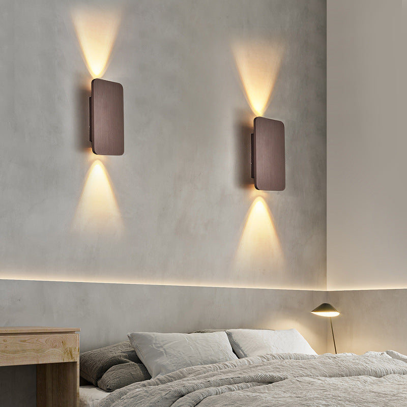 Rechthoekige wandlamp metaal LED-verlichting woonkamer slaapkamer modern warm wit interieurverlichting | Sulvida