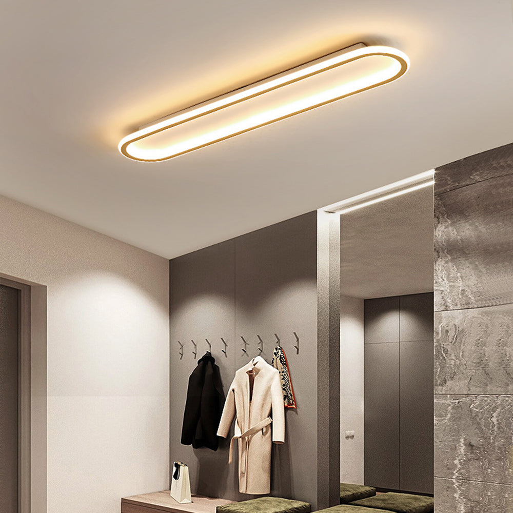 Rechthoekige LED Plafondlamp Inbouw Metaal Acryl Zwart Goud Roségoud Modern Design Woonkamer Slaapkamer | Sulvida