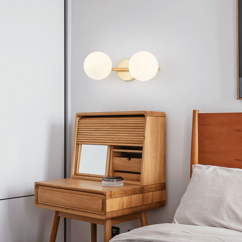 Glazen Bol Wandlamp Badkamer Modern Metaal Design Meerdere Kleuren Sfeervol LED Dimbaar Licht Wandverlichting | Sulvida