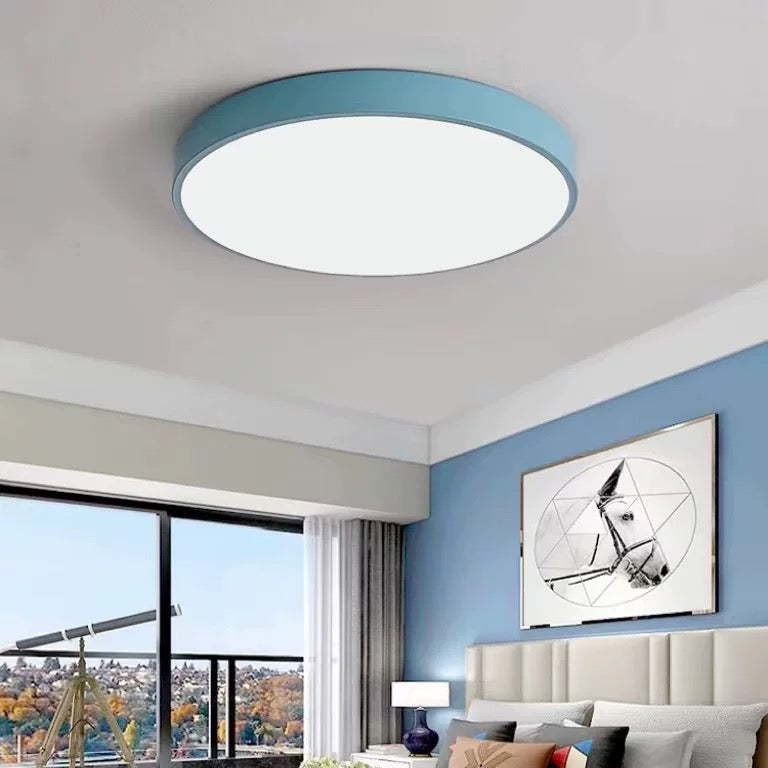 Ronde LED Plafondlamp Geel Blauw Groen Roze Grijs Modern Design Slaapkamer Woonkamer Kinderkamer Sfeerverlichting | Sulvida