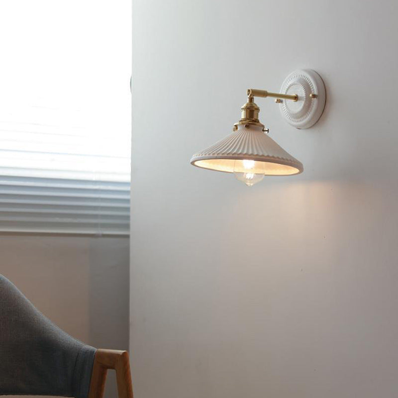 Wandlamp Keramiek met Messing Vintage Rond Armatuur Exclusief Lamp Woonkamer Gang Slaapkamer Chique Stijl | Sulvida