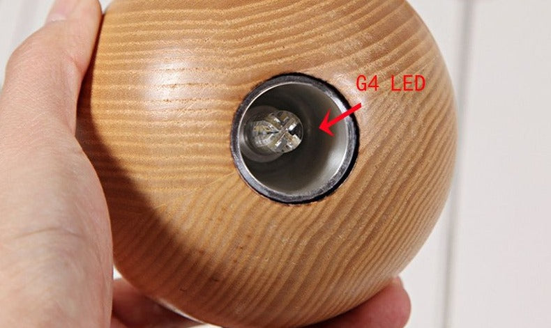 Houten Hanglamp Bol Ø10cm Warm Scandinavisch Design Natuurlijk Hangverlichting Eetkamer Woonkamer Sfeervol | Sulvida