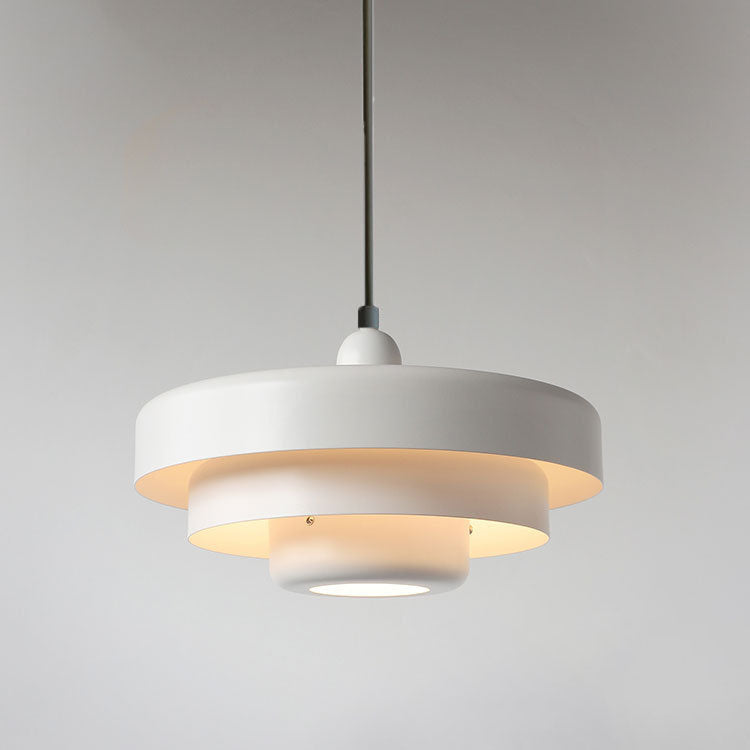 Metalen hanglamp meerlaags rond vintage design oranje groen wit voor woonkamer eetkamer hal slaapkamer | Sulvida