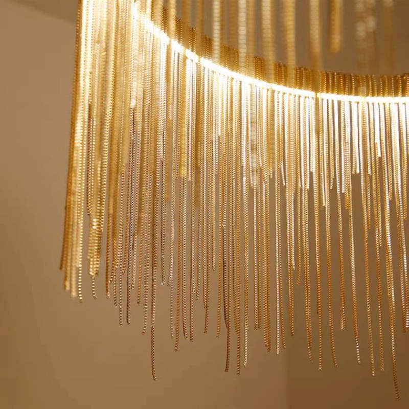 Hanglamp Metalen Kettingkraal LED Goud Zilver Dimbaar Woonkamer Eetkamer Slaapkamer Modern Design Luxe | Sulvida