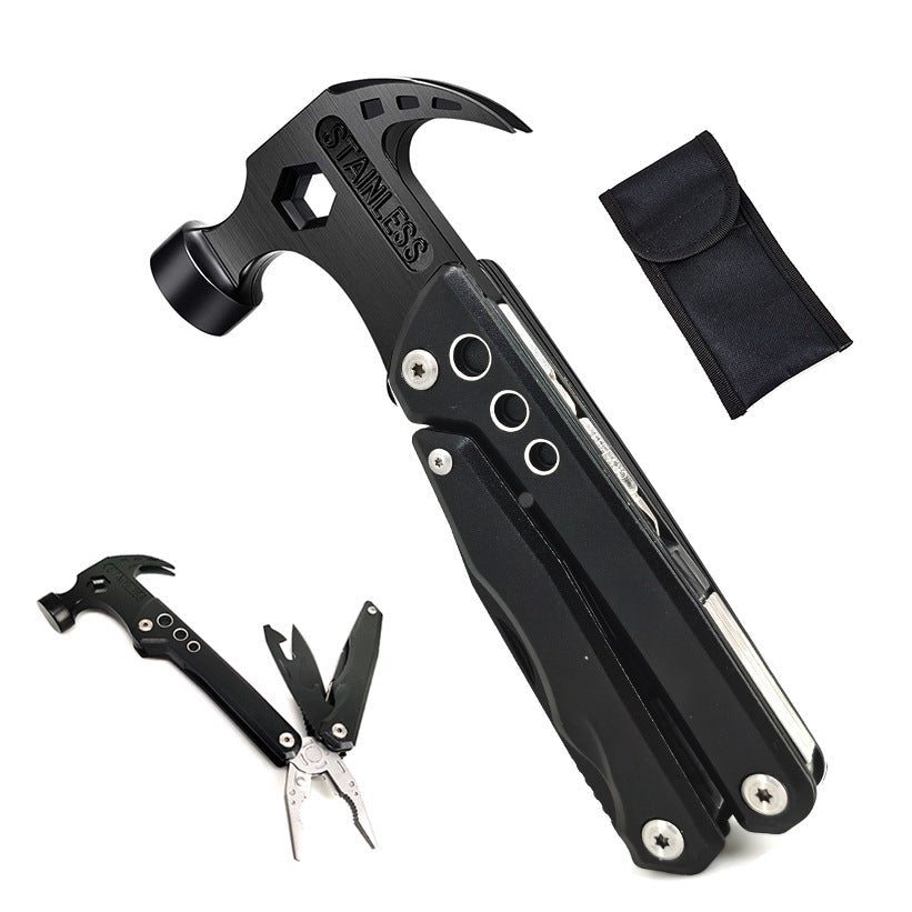 Multifunctionele Gereedschapshamer 19-in-1 Roestvrij Staal Zwart Draagbaar Compacte Handzame All-in-One Tool | Sulvida