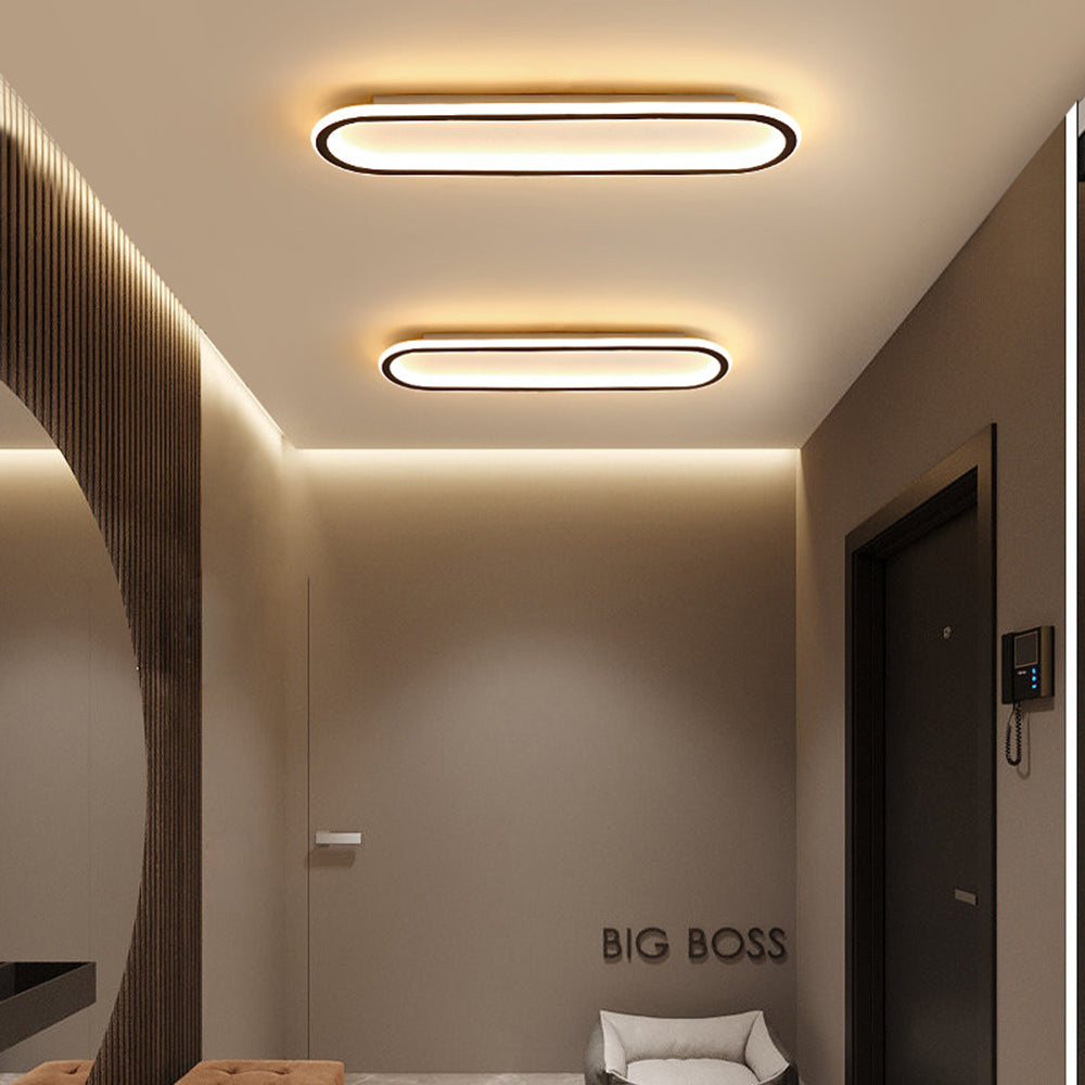 Rechthoekige LED Plafondlamp Inbouw Metaal Acryl Zwart Goud Roségoud Modern Design Woonkamer Slaapkamer | Sulvida