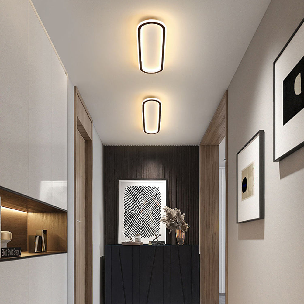 Rechthoekige LED Plafondlamp Inbouw Metaal Acryl Zwart Goud Roségoud Modern Design Woonkamer Slaapkamer | Sulvida