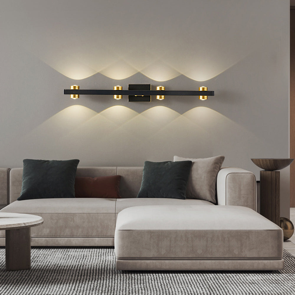 Moderne LED Wandlamp Metaal Spiegel Verlichting Zwart Goud Badkamer Slaapkamer Woonkamer 2-8 Lichtpunten | Sulvida