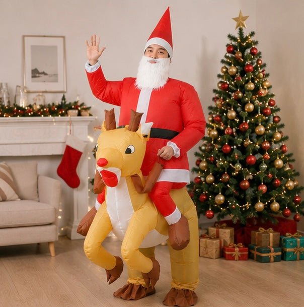 Opblaasbaar Kerstman Kostuum voor Volwassenen en Kinderen Feestdagen Verkleedkleding Kerst Outfit Carnaval | Sulvida