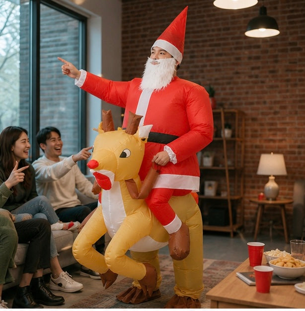 Opblaasbaar Kerstman Kostuum voor Volwassenen en Kinderen Feestdagen Verkleedkleding Kerst Outfit Carnaval | Sulvida