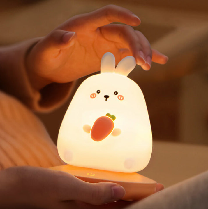 LED Nachtlampje Dierenfiguur Siliconen | Tijger Konijn Panda Varken Touch Bediening Soft Glow Kinderkamer Cadeau | Sulvida