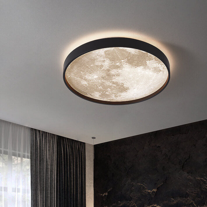 Ronde plafondlamp met LED ijzer acryl dimbaar zwart wit voor woonkamer slaapkamer moderne interieurverlichting | Sulvida