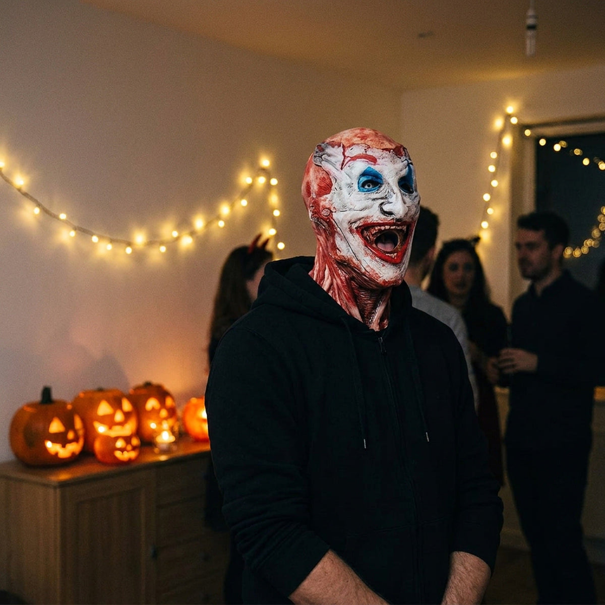 Dubbellaags Horror Masker met Verwisselbaar Clown en Schedel Gezicht voor Volwassenen Halloween Kostuum | Sulvida