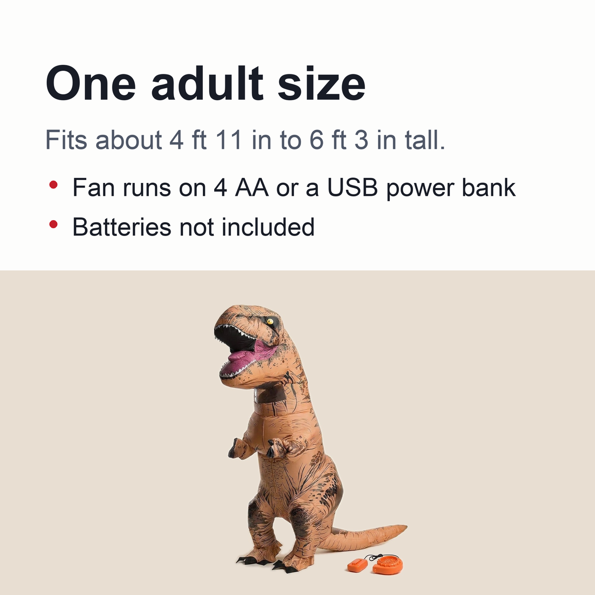 Opblaasbaar Dinosauruskostuum Volwassenen T-Rex Pak Feestkleding Carnaval Themafeest Fun Kostuum Party Outfit | Sulvida