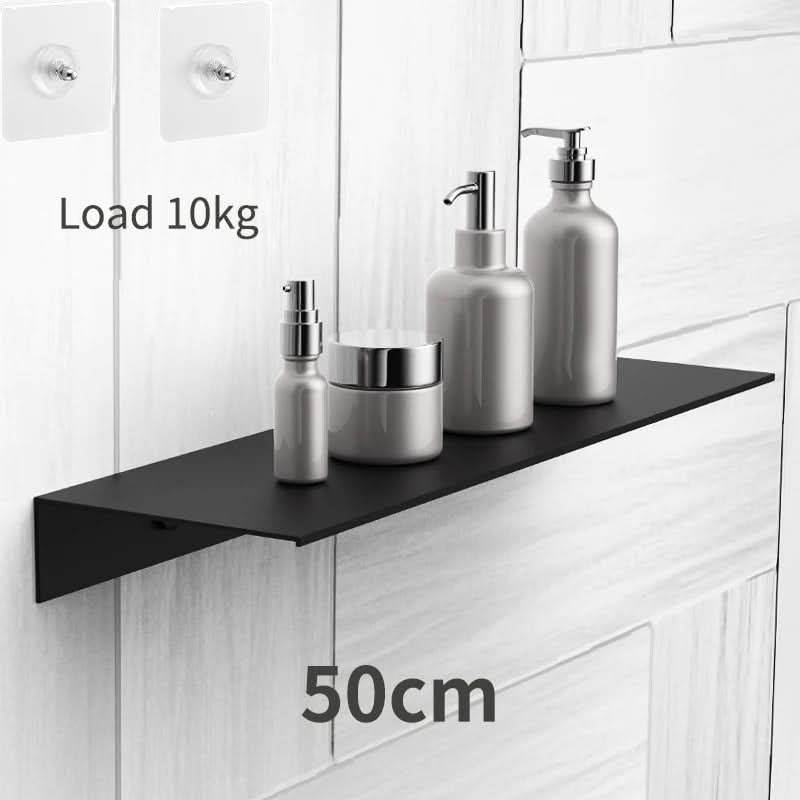 Zelfklevend Wandrek Zwevend Zonder Boren 30-50cm Badkamer Keuken Opbergsysteem Modern Design Wit Zwart | Sulvida