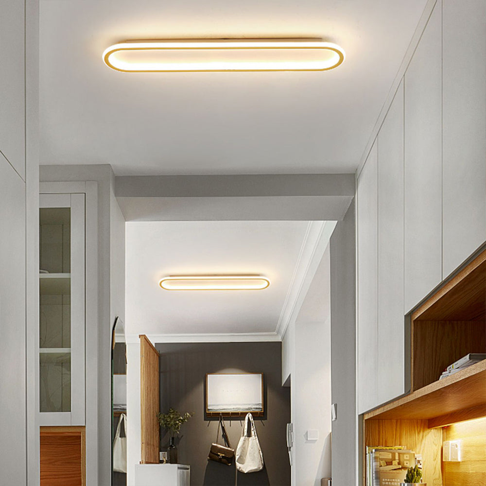 Rechthoekige LED Plafondlamp Inbouw Metaal Acryl Zwart Goud Roségoud Modern Design Woonkamer Slaapkamer | Sulvida