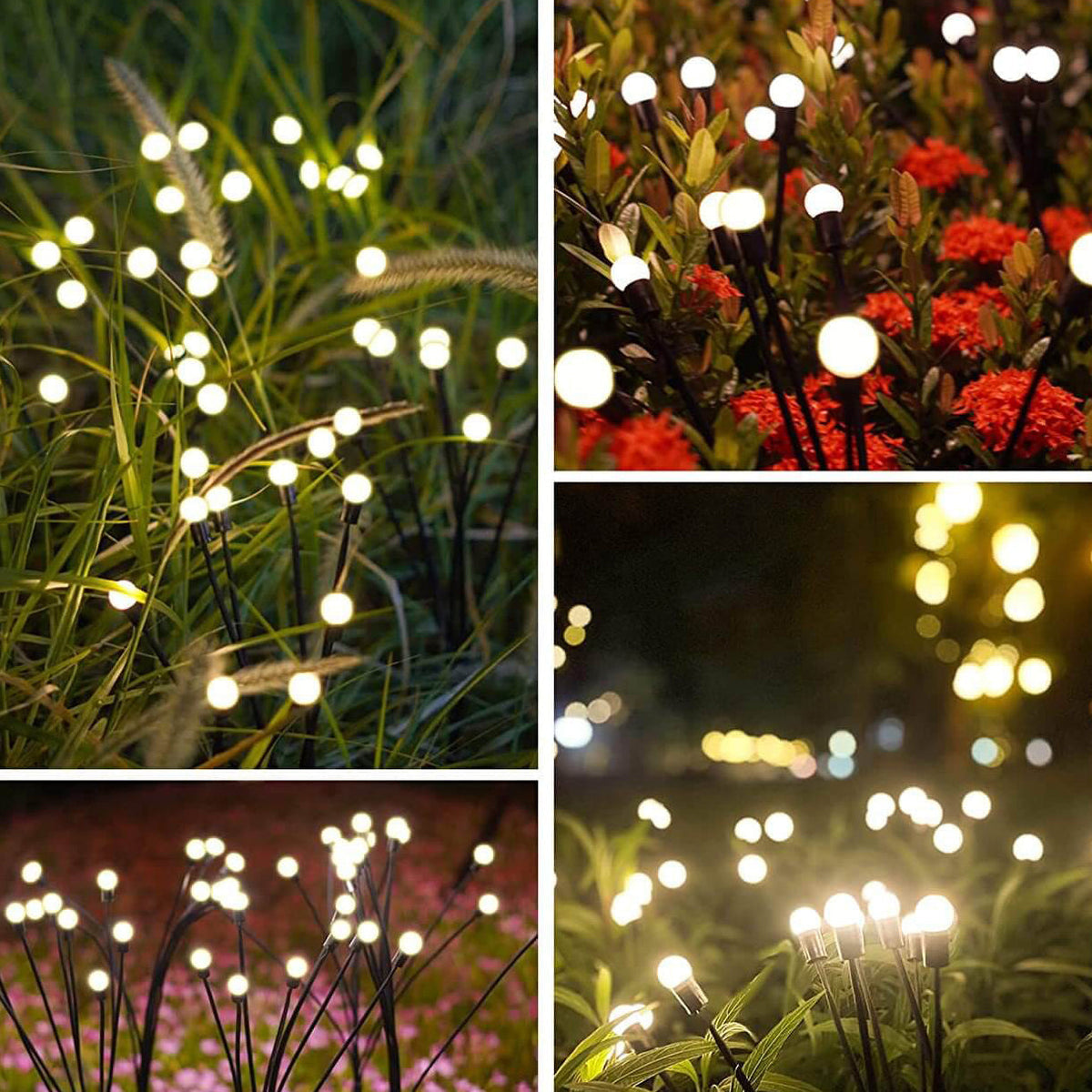Solar Tuinprikker met LED-verlichting voor Paden en Borders Moderne Buitenlamp Wit Automatisch Zonnepaneel | Sulvida