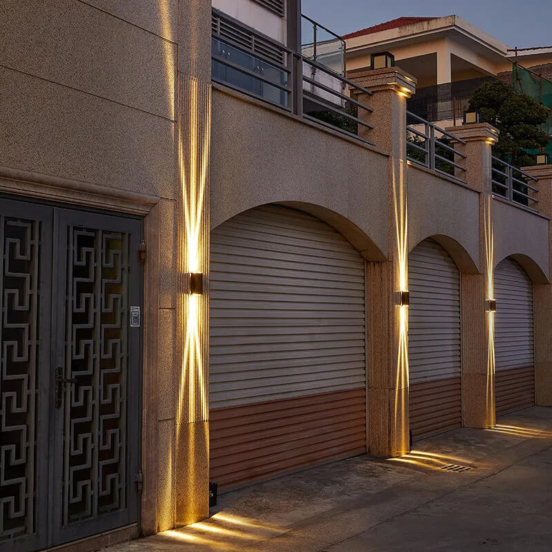 LED Buitenwandlamp Aluminium Rechthoekig Zwart Updown Modern voor Terras Gevel Tuinverlichting Waterdicht | Sulvida