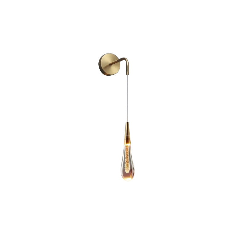 LED-Wandlamp Druppelvormig Glas Metaal Warm Wit Slaapkamer Woonkamer Modern Design Koper Zwart 3 Kleurtemperaturen | Sulvida