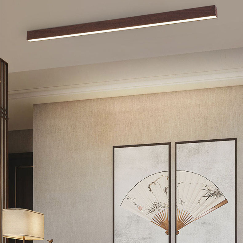 Plafondlamp LED met houtnerf aluminium strips modern minimalistisch strak design voor woonkamer slaapkamer | Sulvida