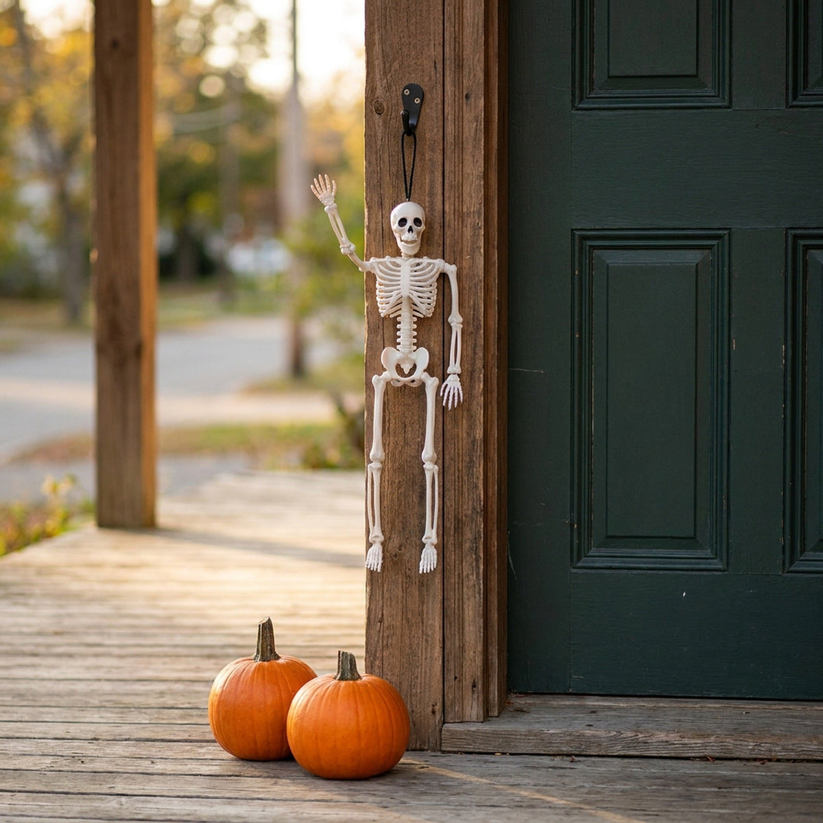 Poseerbaar Skelet 40 cm Wit Kunststof Halloween Decoratie Beweegbare Ledenpop Tafelmodel Griezelig Feest | Sulvida