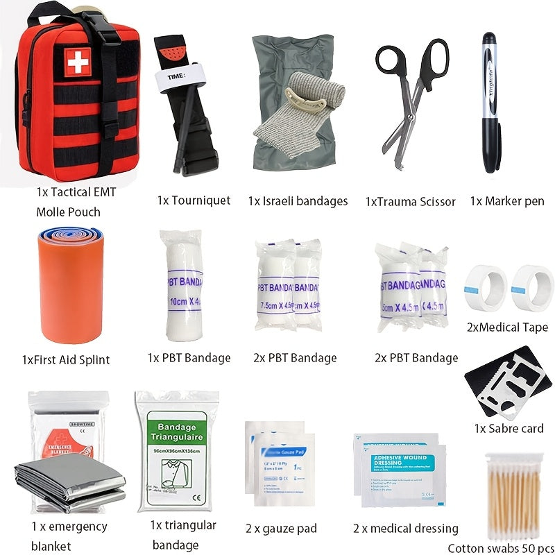 EHBO-kit met tourniquet – Complete reisverbandset voor outdoor, noodgevallen, eerste hulp thuis en camping | Sulvida