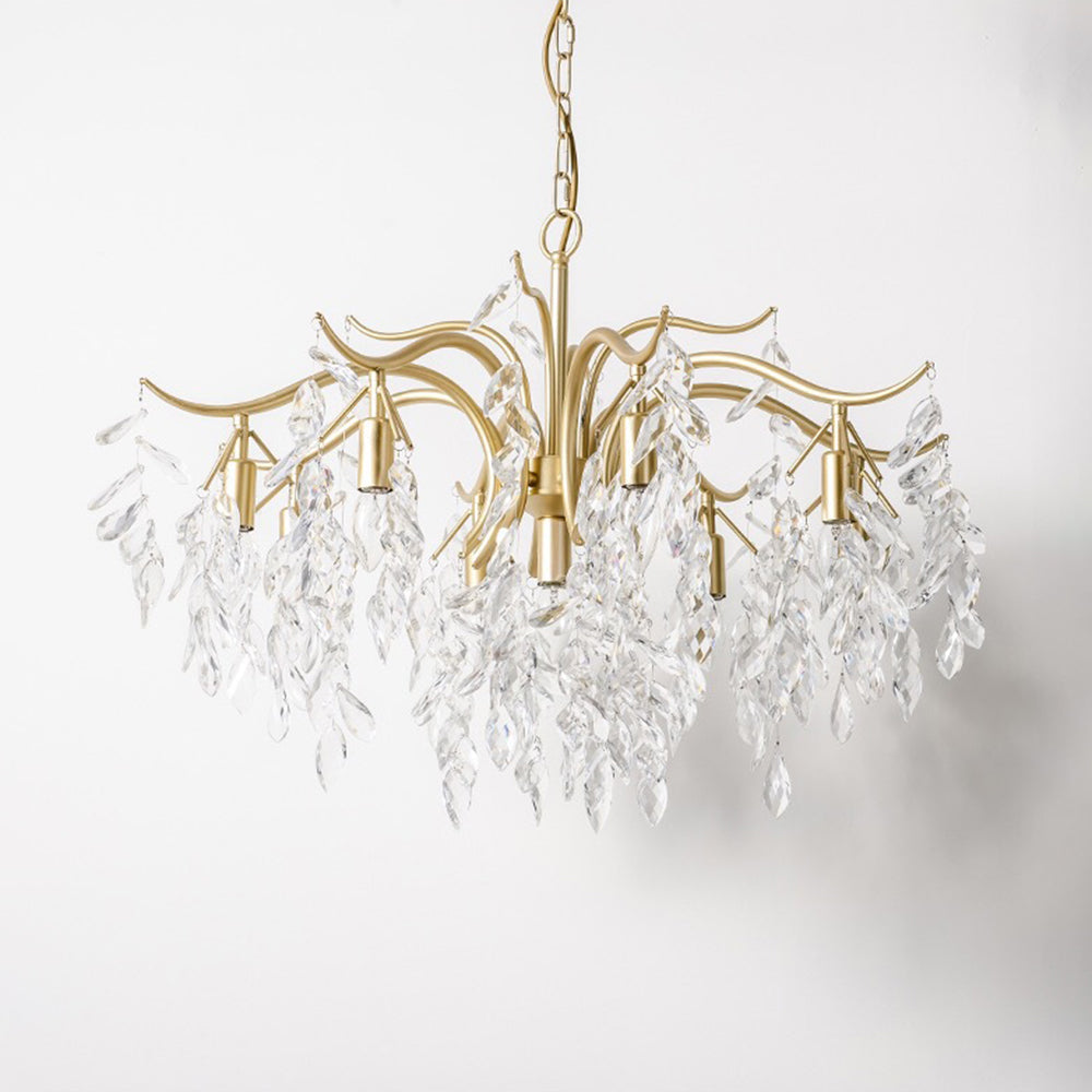 Kristallen Hanglamp Bloemvorm LED Verlichting Eetkamer Modern Luxe Kroonluchter Zwart Goud Design Woonkamer | Sulvida