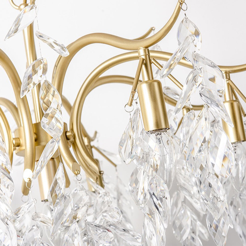 Kristallen Hanglamp Bloemvorm LED Verlichting Eetkamer Modern Luxe Kroonluchter Zwart Goud Design Woonkamer | Sulvida