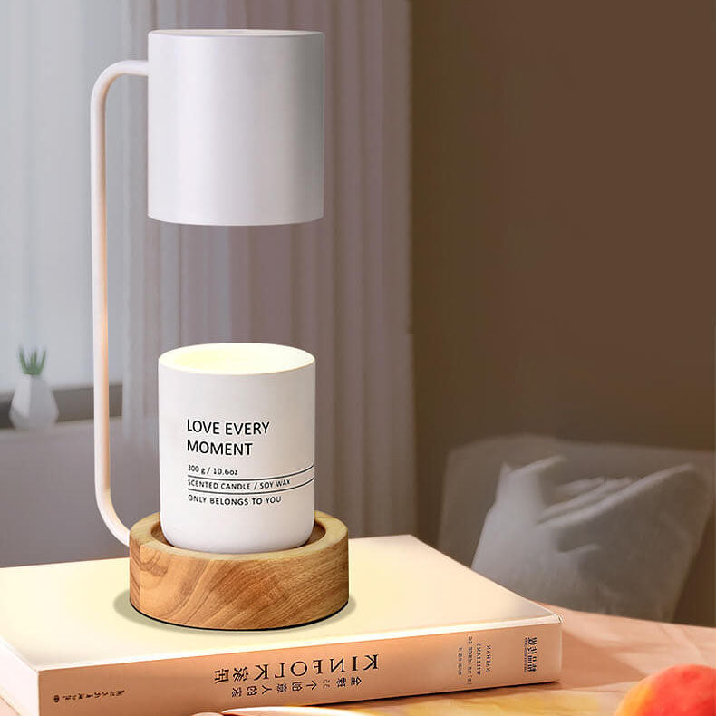 Kaarsenwarmer Lamp Hout met Dimfunctie Elektrisch Verwarmd Geurverspreiding Vlamvrij Sfeerverlichting 17×33cm | Sulvida